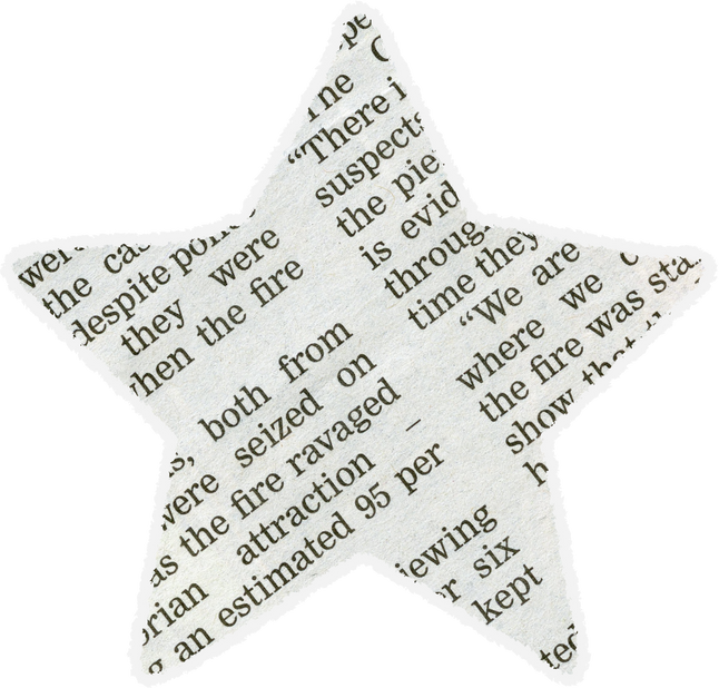 Newspaper in a star shape